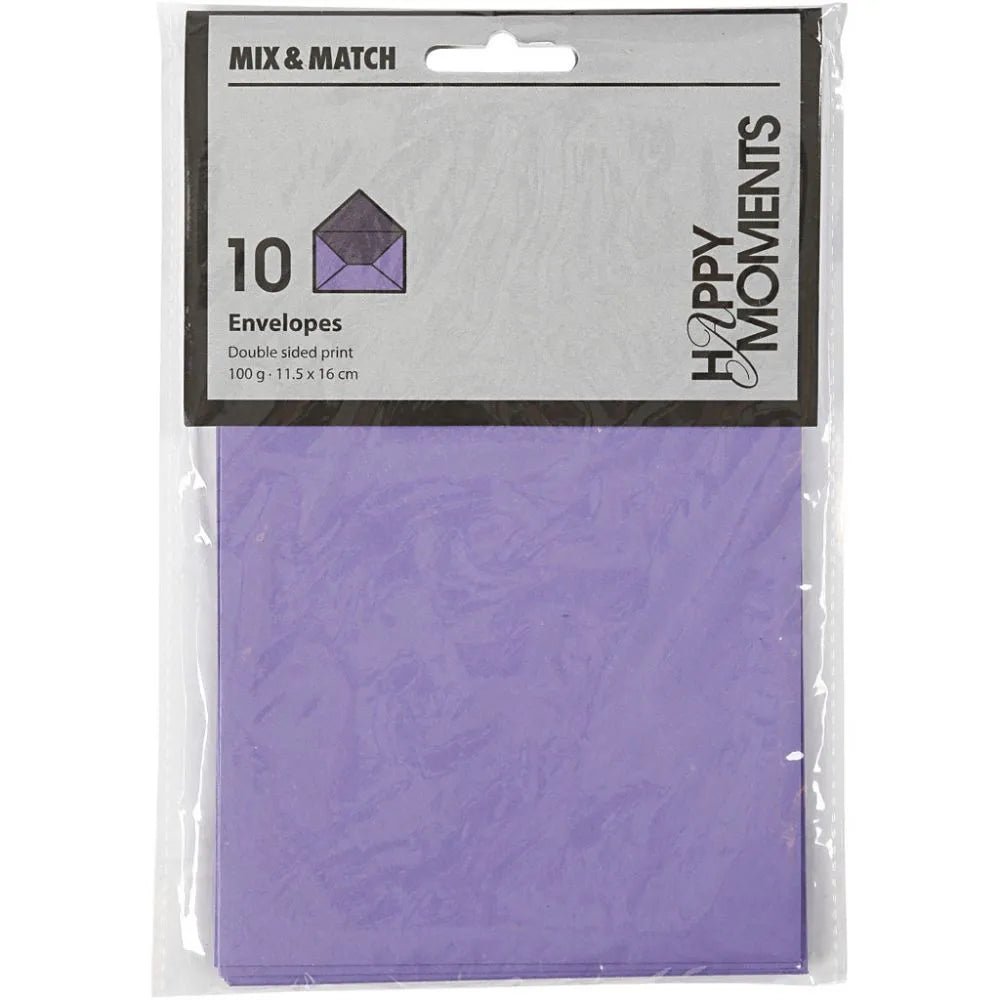10x Envelopes 11.5x16cm Dual Matching Colours Hammered White Core Confirmation Parties