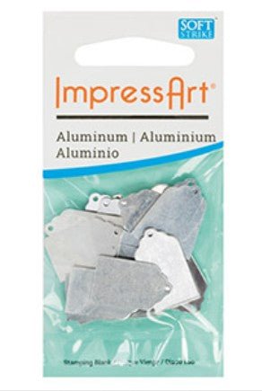 16 x Impress Art Aluminum Metal Tags With Hole Jewellery Making Embossing - Home - Crafts