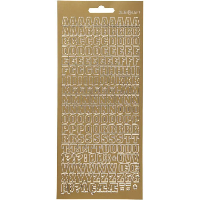 Alphabet Gold 10 x 23 cm Self-Adhesive Foil Stickers