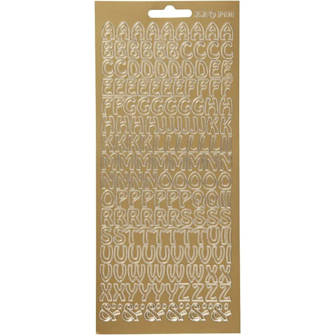 Alphabet Gold 10 x 23 cm Self-Adhesive Foil Stickers