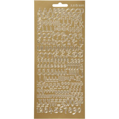 Alphabets Gold 10 x 23 cm Self-Adhesive Foil Stickers