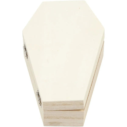 18cm Spooky Halloween Coffin with magnetic lock Decoration Crafts Plywood