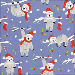 5M Sloth with Christmas hat Gift Wraps High-Quality Wrapping Paper Motifs