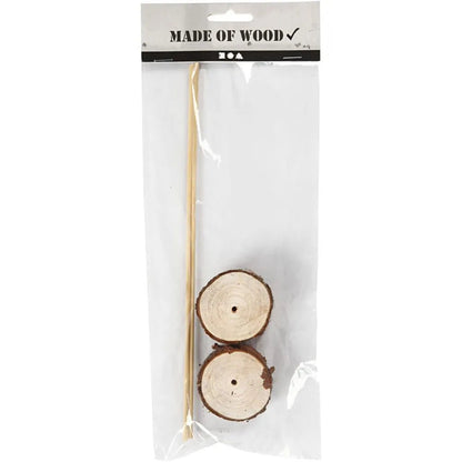 2 x Wooden Stands H:3 cm D:5cm Christmas Crafts Holiday Decorations