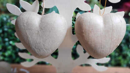 20 Paper Mache Hearts Christmas Decoration Hanging Ornaments - HALF PRICE - Home - Crafts