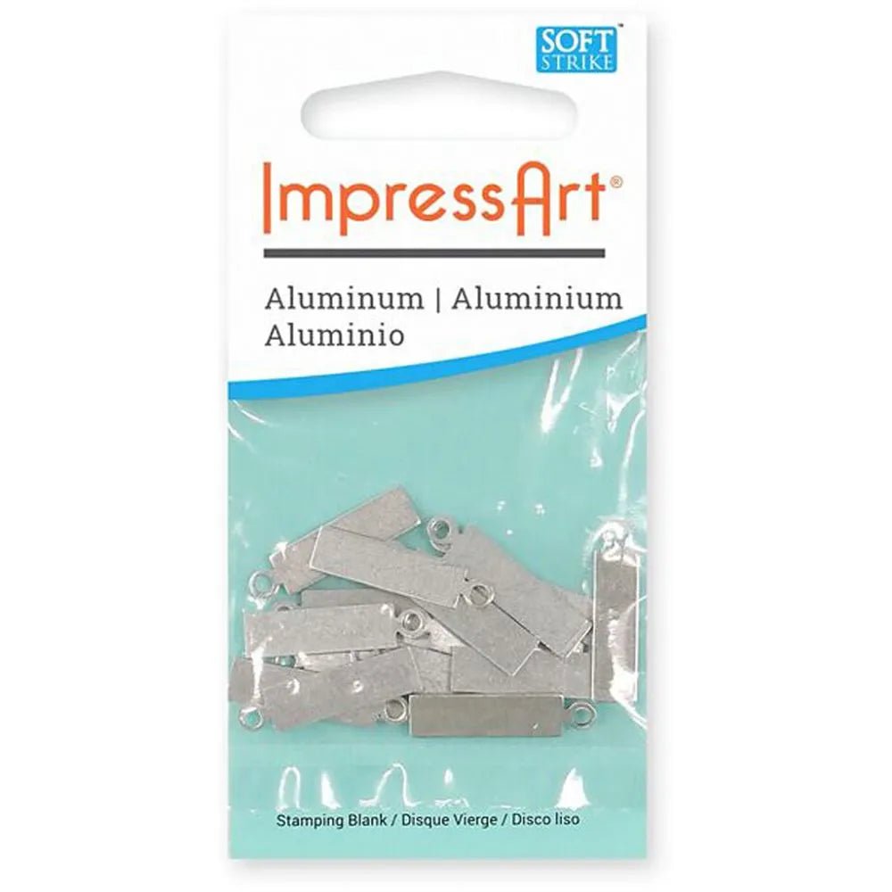 20 x ImpressArt Metal Tags 20x5mm Motif Embossing Stamp Jewellery Making Supplies