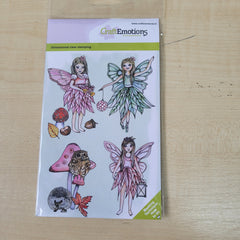Craft Emotions Clear Silicone Stamp - Toadstool Fairies