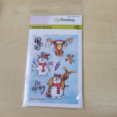 Craft Emotions Clear Silicone Stamp - Snowy Reindeer Hoho