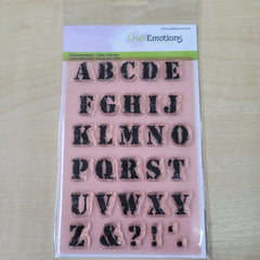 Craft Emotions Clear Silicone Stamp - Vintage Alphabet