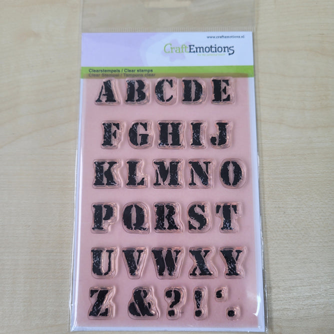 Craft Emotions Clear Silicone Stamp - Vintage Alphabet