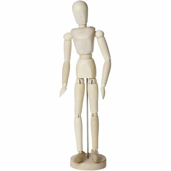 Wooden Manikin Mannequin Female 30 cm Adjustable Moves Art Paint Dress Hardwood