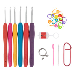 Milward Crochet Accessory Set Soft Grip Hooks Yarn Needle Stitch Markers 31 Items