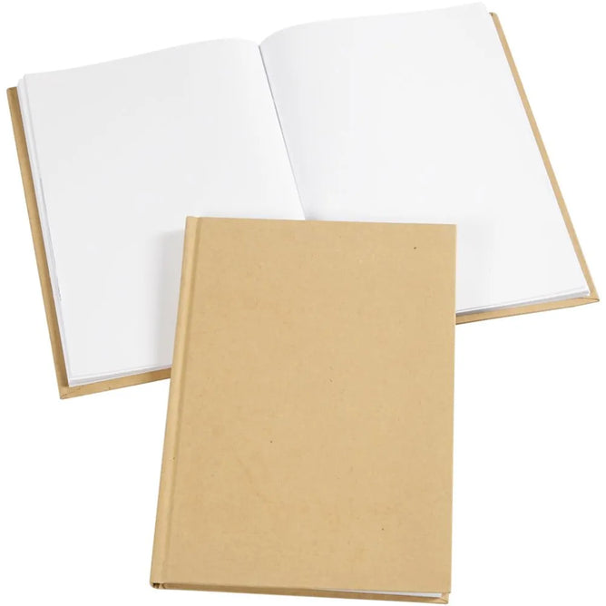 Brown A5 Sketchbook Portrait Blank Notebook Writing Drawing 60 Pages 8 mm Thick
