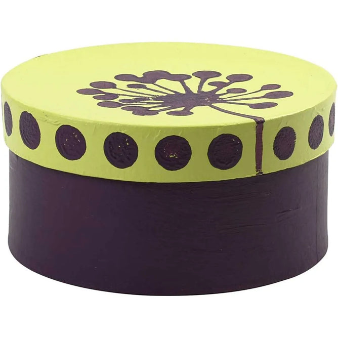 3 Round Shaped Boxes Craft Storage Brown Paper Mache Create Decorate Hand Made