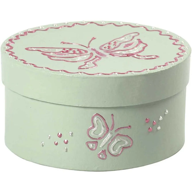 3 Round Shaped Boxes Craft Storage Brown Paper Mache Create Decorate Hand Made
