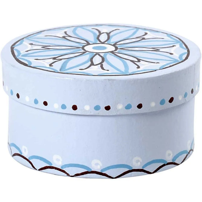 3 Round Shaped Boxes Craft Storage Brown Paper Mache Create Decorate Hand Made