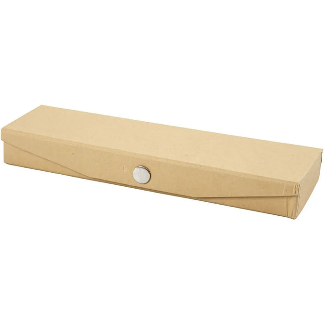 Pencil Pen Case Magnetic Closure Boxes 21cm Craft School Storage Hard Cardboard With Press Stud