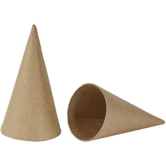 10 x Round Cardboard Cones H:14cm D:7cm Craft Handmade Paper Mache Create/Decorate