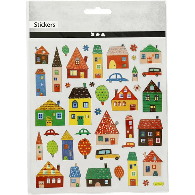 City Self Adhesive Motif Sticker Card Scrapbooking Decoration Crafts 15x16.5 cm