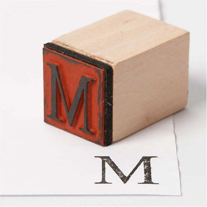 Mini Wooden Rubber Stamp Alphabet Letters Numbers A-Z 42 Blocks Card Making