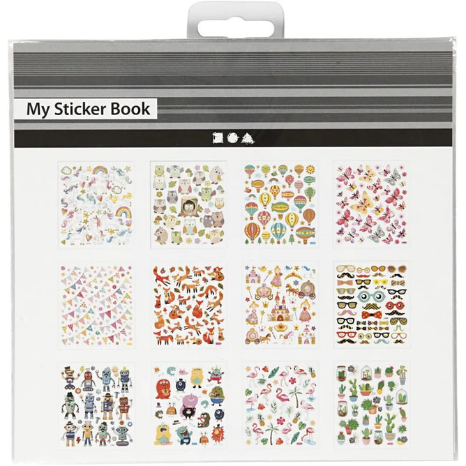 Sticker Booklets Self-Adhesive Christmas Assorted 12 Sheets Glitter Kids
