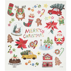Everything For Christmas Self Adhesive Motif Sticker Card Decor Craft 15x16.5cm- Everything For Christmas