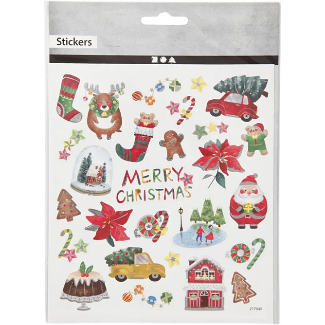 Everything For Christmas Self Adhesive Motif Sticker Card Decor Craft 15x16.5cm- Everything For Christmas