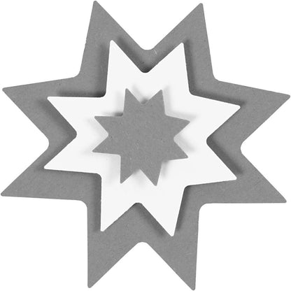 3 - Piece Nested 8 - Pointed Star Craft Punch Set - 25/50/75mm Paper Punches for Scrapbooking - Home - Crafts