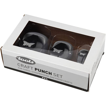 3 - Piece Nested Butterfly Craft Punch Set - 25/49/75mm Paper Punches for Scrapbooking - Home - Crafts