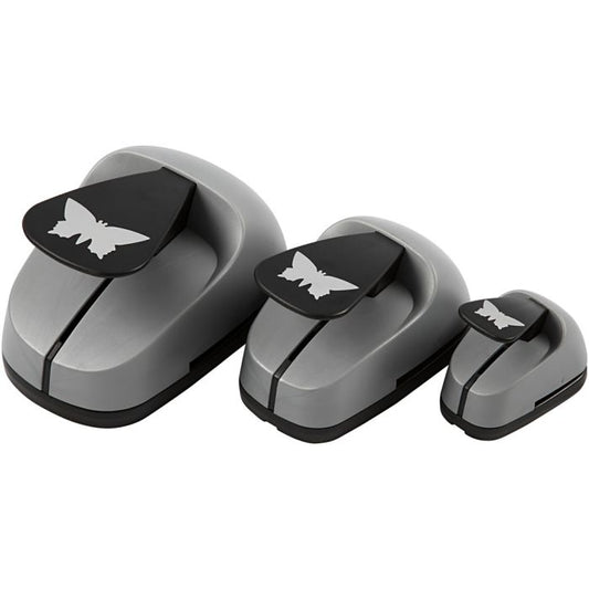 3 - Piece Nested Butterfly Craft Punch Set - 25/49/75mm Paper Punches for Scrapbooking - Home - Crafts