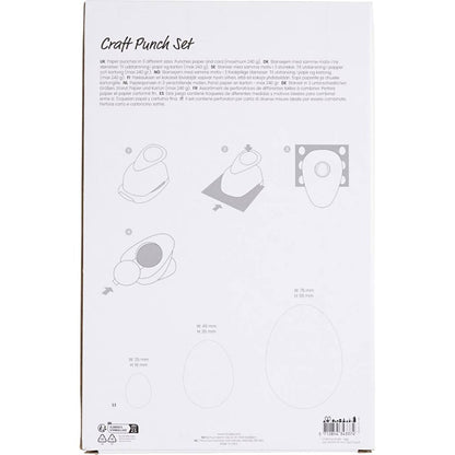 3 - Piece Nested Egg Craft Punch Set - 25/50/76mm Paper Punches for Scrapbooking - Home - Crafts