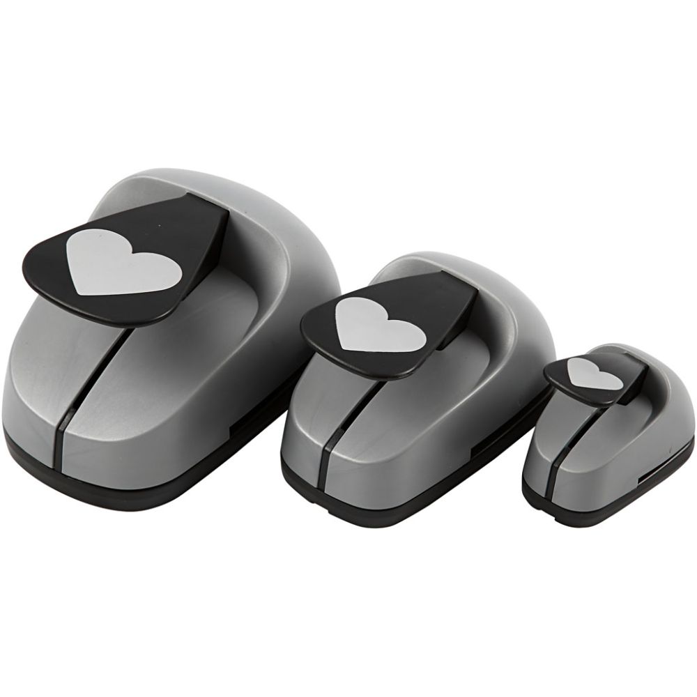 3 - Piece Nested Heart Craft Punch Set - 25/49/75mm Paper Punches for Scrapbooking - Home - Crafts
