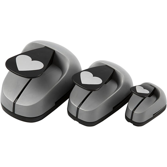 3 - Piece Nested Heart Craft Punch Set - 25/49/75mm Paper Punches for Scrapbooking - Home - Crafts