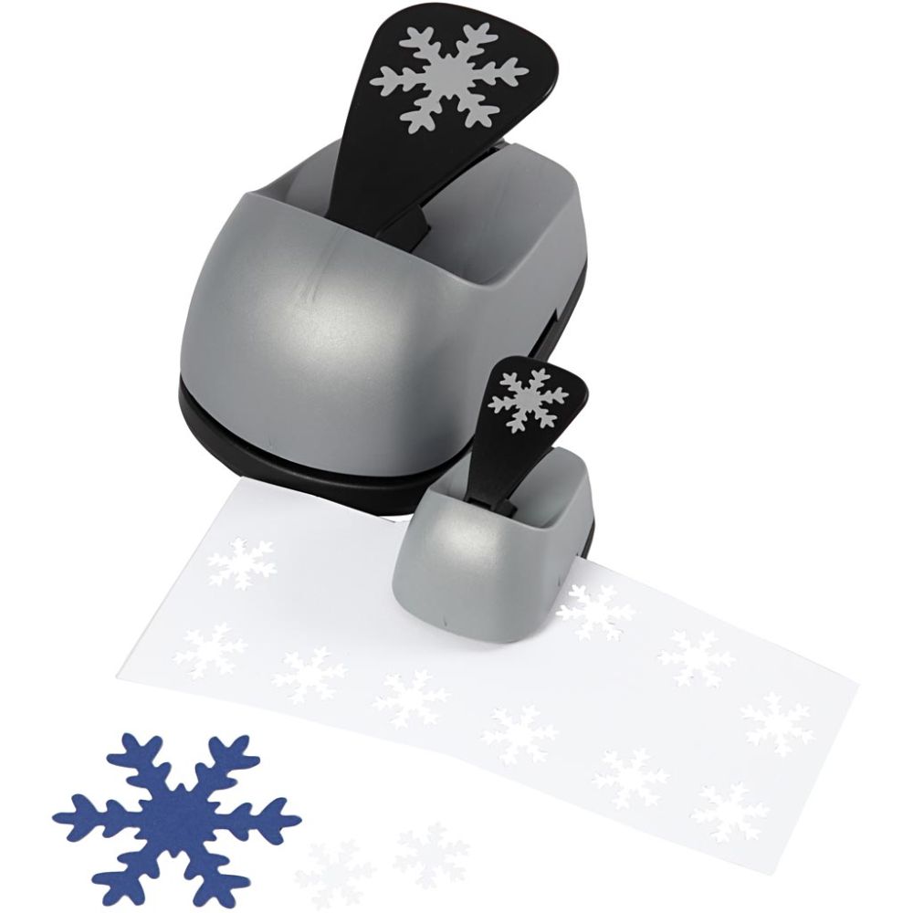 3 - Piece Nested Ice Crystal Craft Punch Set - 25/49/75mm Paper Punches for Scrapbooking - Home - Crafts