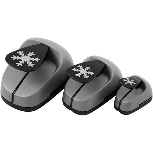 3 - Piece Nested Ice Crystal Craft Punch Set - 25/49/75mm Paper Punches for Scrapbooking - Home - Crafts