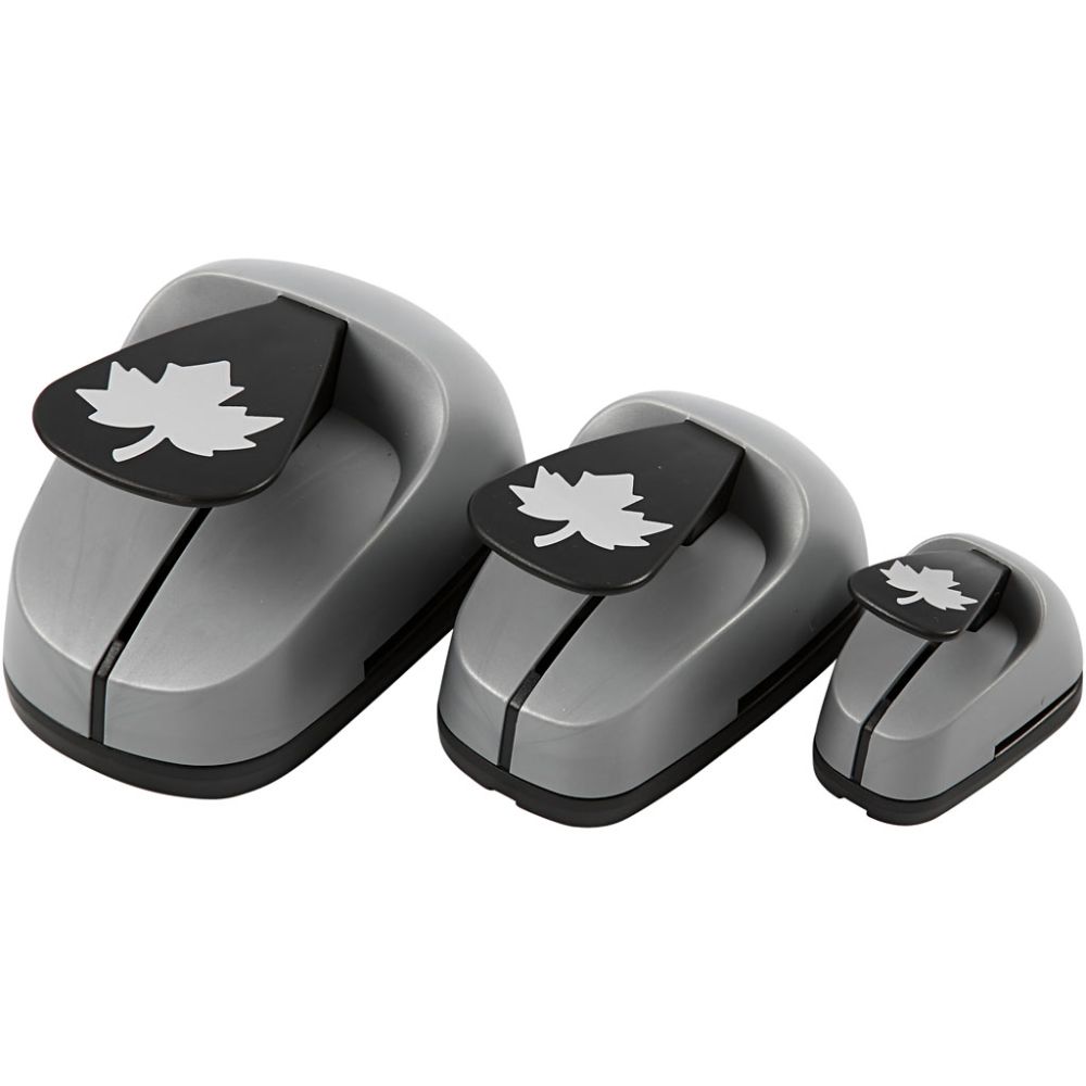 3 - Piece Nested Maple Leaf Craft Punch Set - 25/49/75mm Paper Punches for Scrapbooking - Home - Crafts