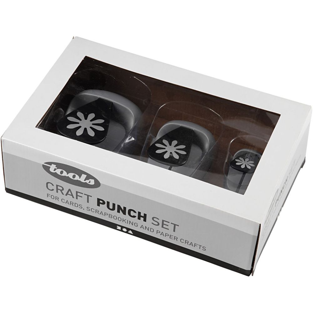 3 - Piece Nested Marguerit Craft Punch Set - 25/49/75mm Paper Punches for Scrapbooking - Home - Crafts
