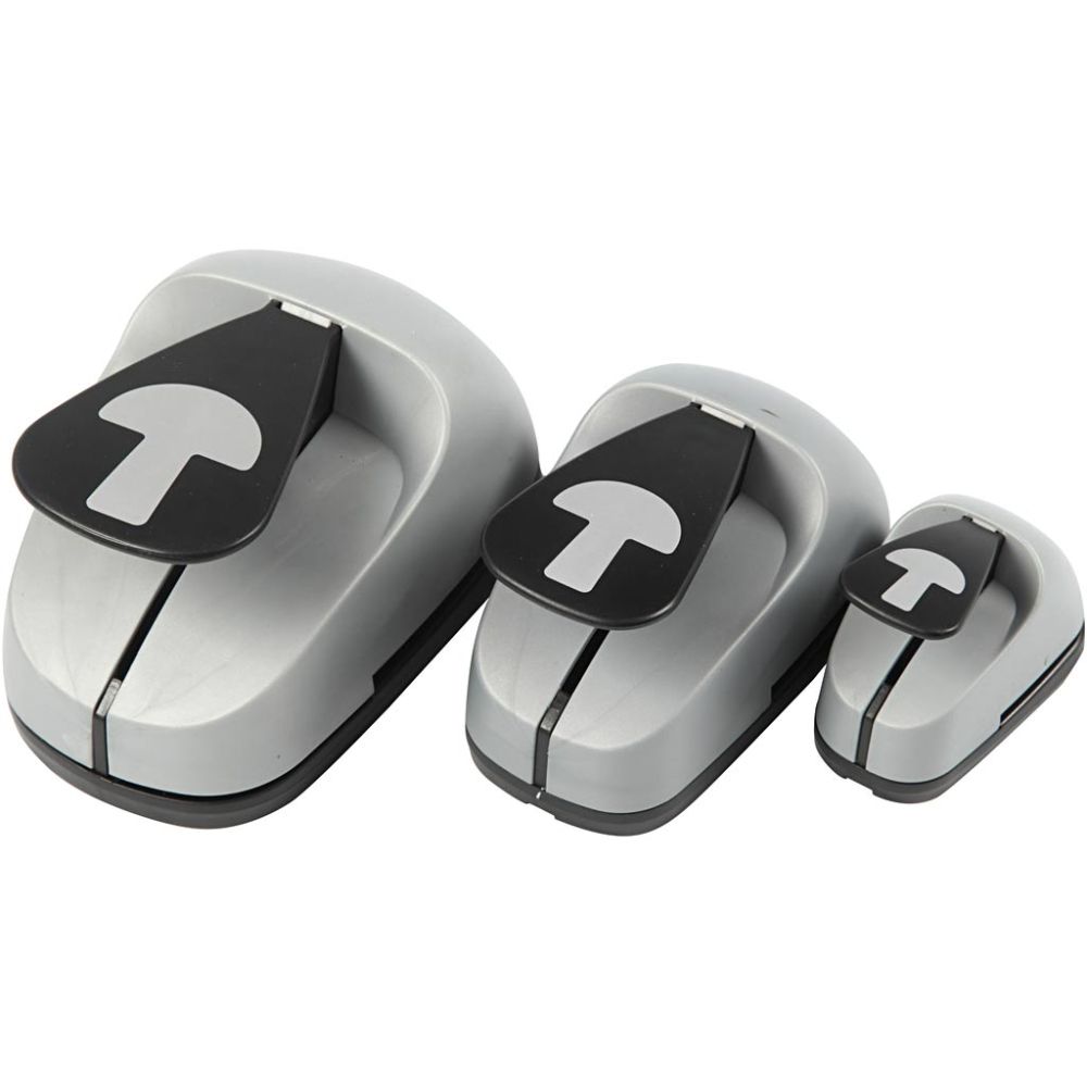 3 - Piece Nested Mushroom Craft Punch Set - 25/50/75mm Paper Punches for Scrapbooking - Home - Crafts