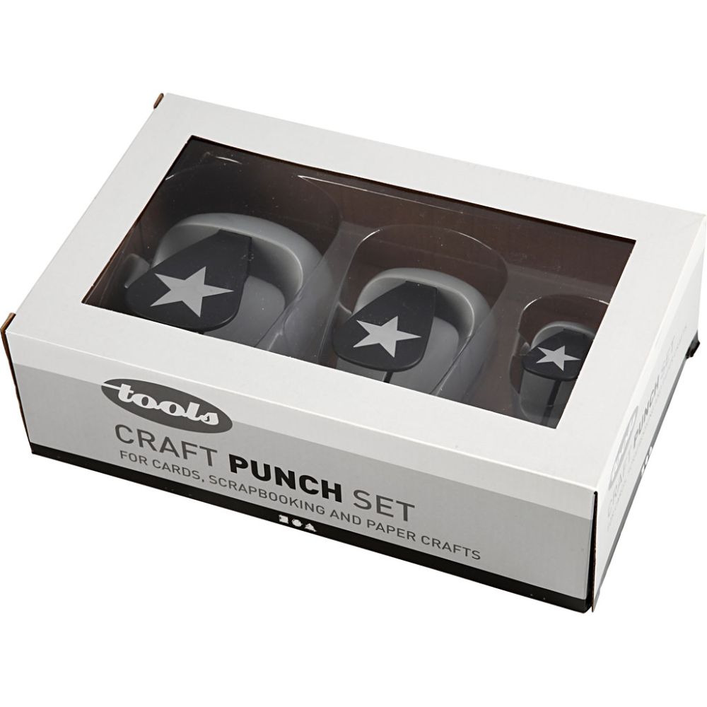 3 - Piece Nested Star Craft Punch Set - 25/49/75mm Paper Punches for Scrapbooking - Home - Crafts