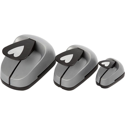 3 - Piece Nested Tall Heart Craft Punch Set - 25/49/75mm Paper Punches for Scrapbooking - Home - Crafts