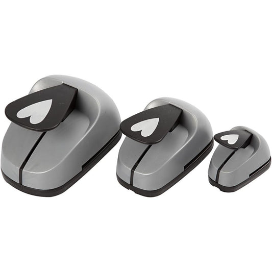 3 - Piece Nested Tall Heart Craft Punch Set - 25/49/75mm Paper Punches for Scrapbooking - Home - Crafts