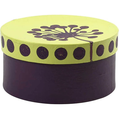 3 Round Shaped Boxes Craft Storage Brown Paper Mache Create Decorate Hand Made - Home - Crafts