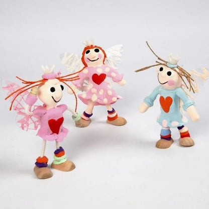 4 x Mixed Wood Flexible Figures Decoration Crafts 12 cm - Home - Crafts
