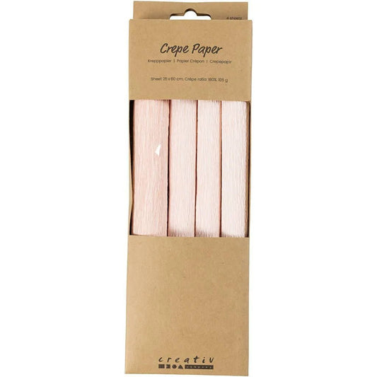 4 x Premium Crepe Paper Sheets for Crafting – Soft Rose, 180% Stretch, Perfect for Paper Flowers & Paper Crafts