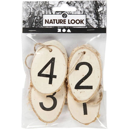 4 x Wooden Birch Advent Number Discs 4pc Christmas Crafts Holiday Decorations