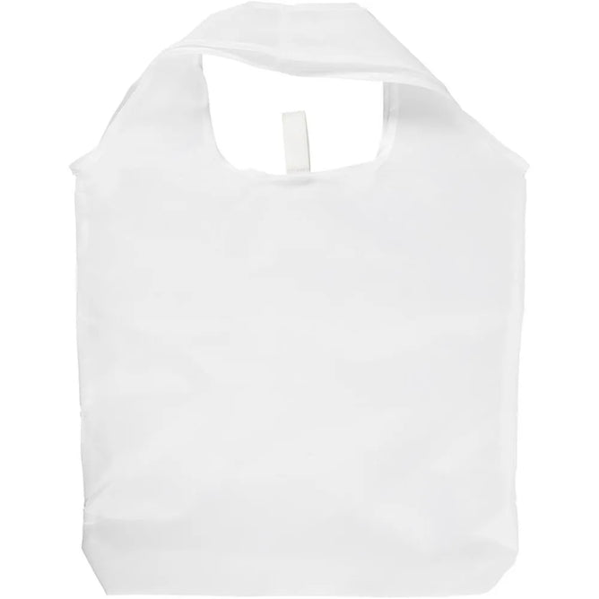 White Foldable Shopping Bag 37x37 cm Plain Polyester Washable Decorative Crafts