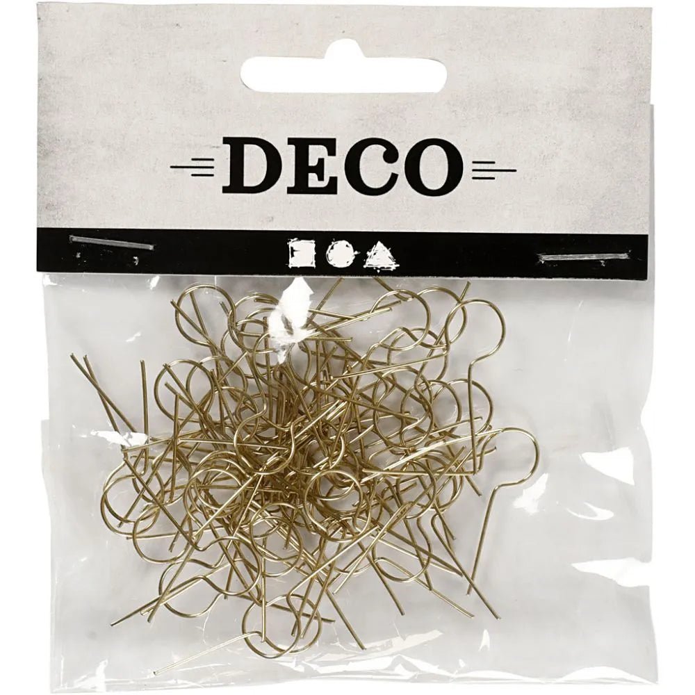 50 x Decorative Metal Ornament Hanging Hooks Silver-Gold-Plated Craft Supplies Christmas