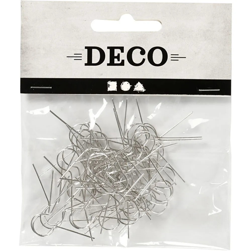 50 x Decorative Metal Ornament Hanging Hooks Silver-Gold-Plated Craft Supplies Christmas