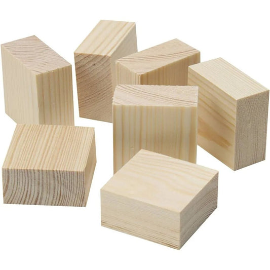 50 x Wooden Blocks Feet 4x4x2cm Christmas Crafts Holiday Decorations