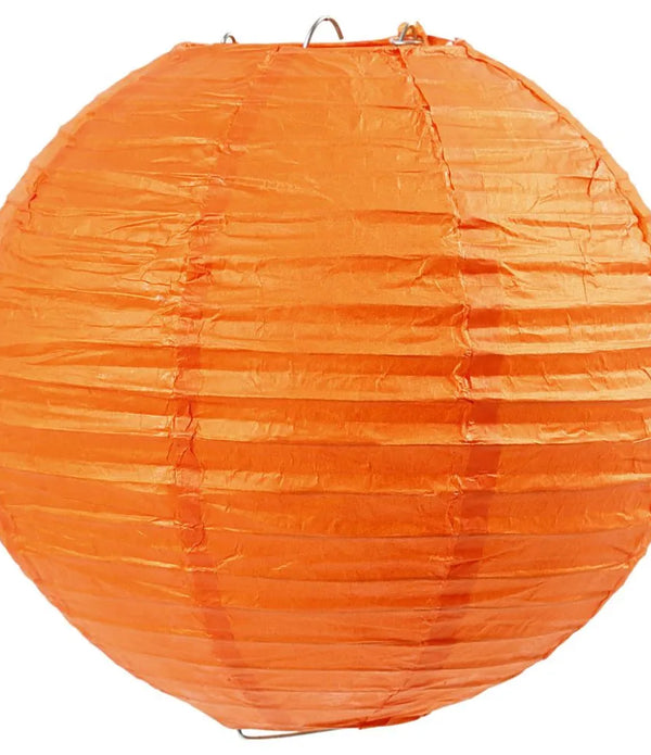 Rice Paper Orange Colour Lamp With Stand For Christmas Hanging Decorations 20 cm